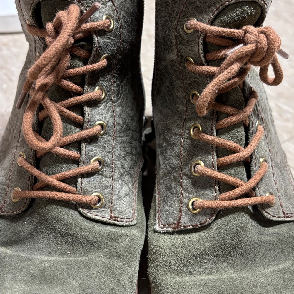 Naya Agave Vintage Suede with Leather Accent Boots In Navy Green - Women's 8M - Picture 8 of 10